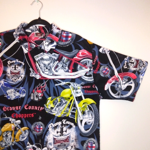 Vintage Orange County Chopper Short Sleeve Button Down Men's Size Large - Picture 7 of 12